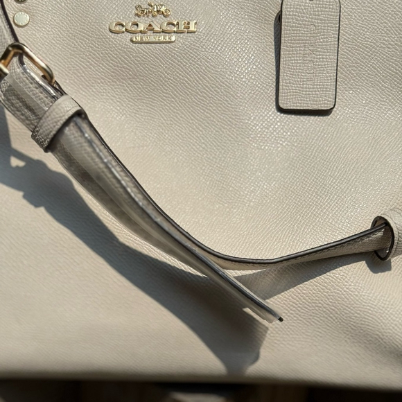 NEW Coach Lillie Carryall Satchel in Chalk Crossgrain Leather New with tags - Picture 5 of 16